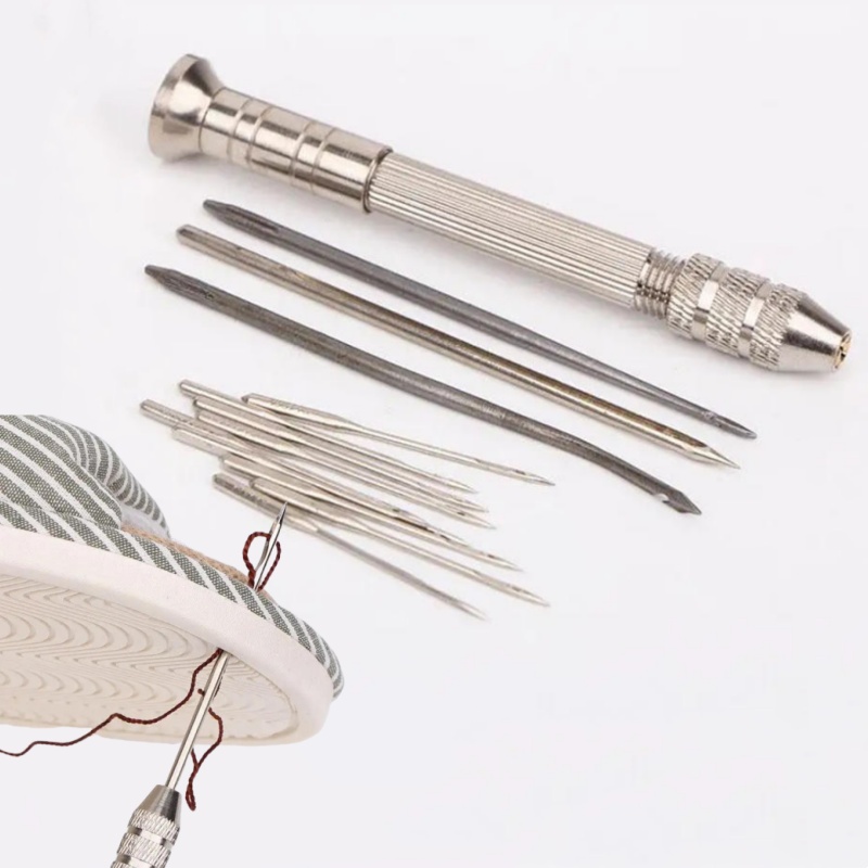 Leatherwork Needles - 革縫製千枚通し修理キット - 靴ステッチ DIY レザークラフト用の交換可能な多機能パンチ針