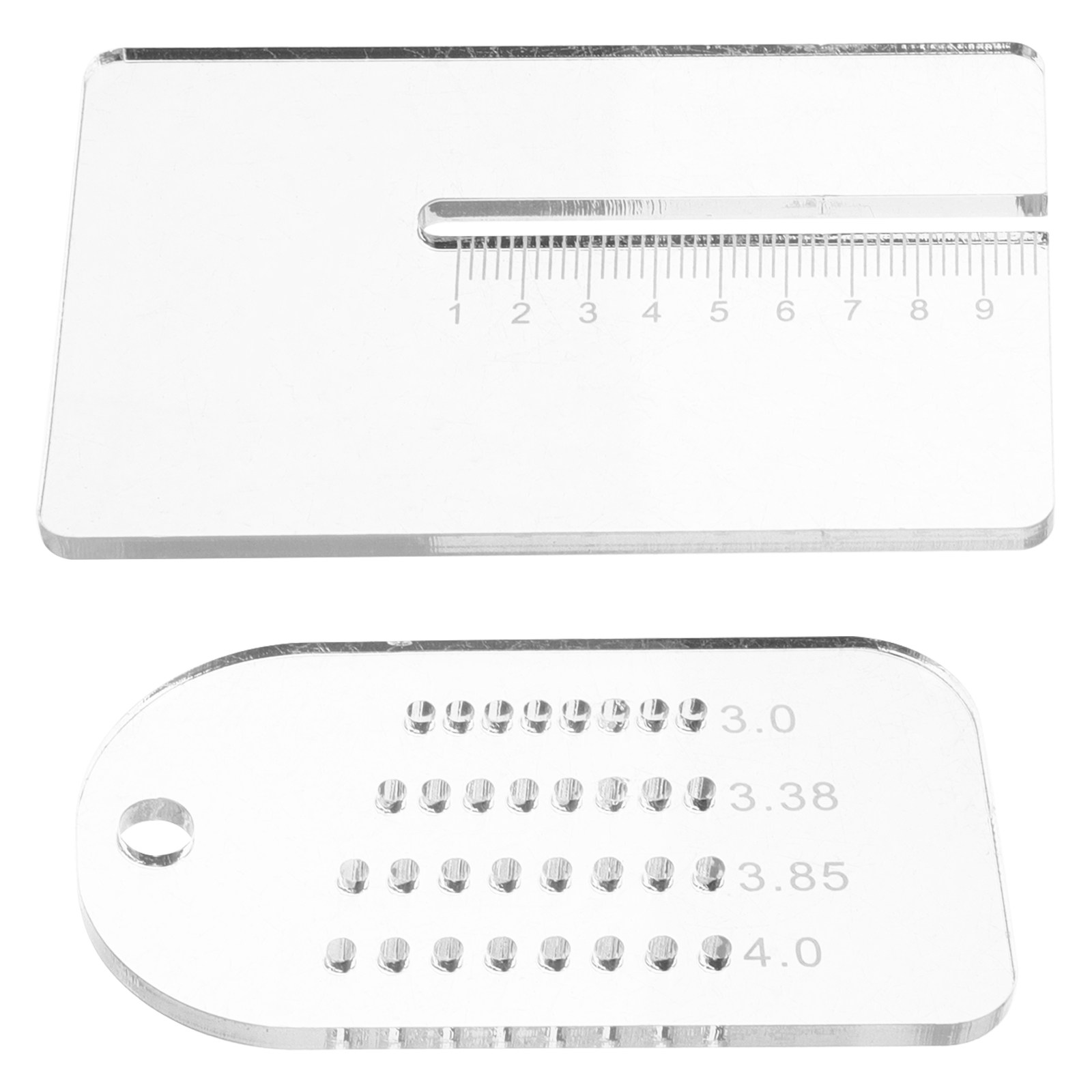 Leatherwork Ruler - 2個入り レザークラフト用パンチ間隔定規 調整可能な精密マーキングガイドプレート ステッチ縫製DIYレザーワークツール