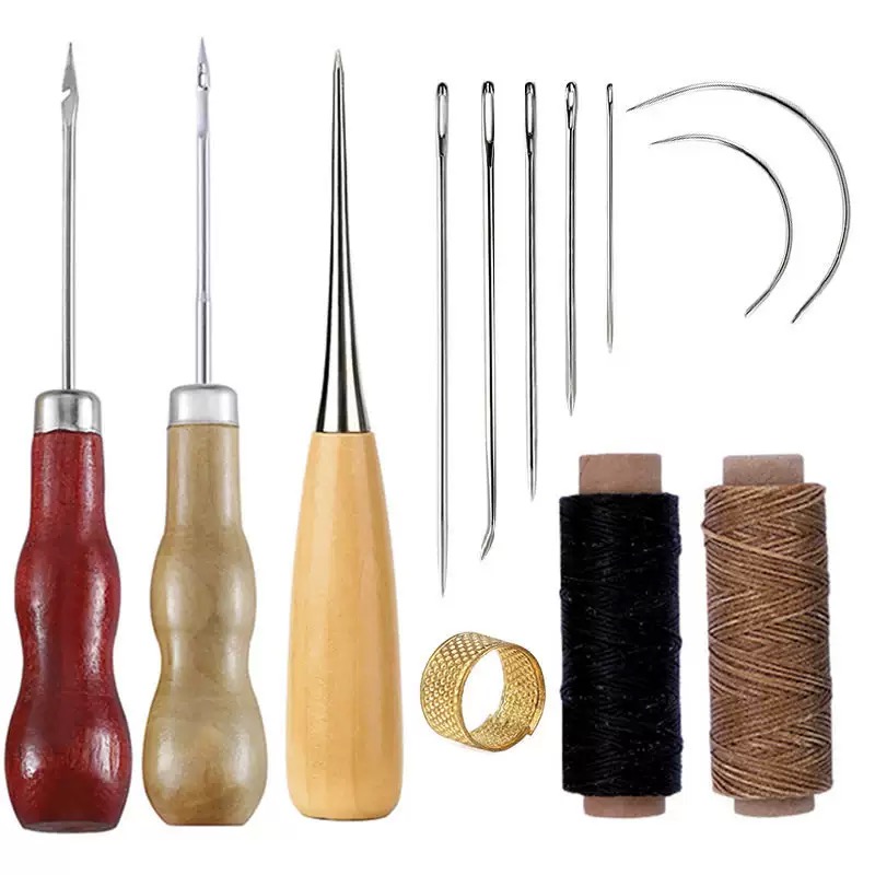 Leatherwork Needles - 13点セット レザー縫製セット ハンドバッグ 靴 手作り 縫製修理キット