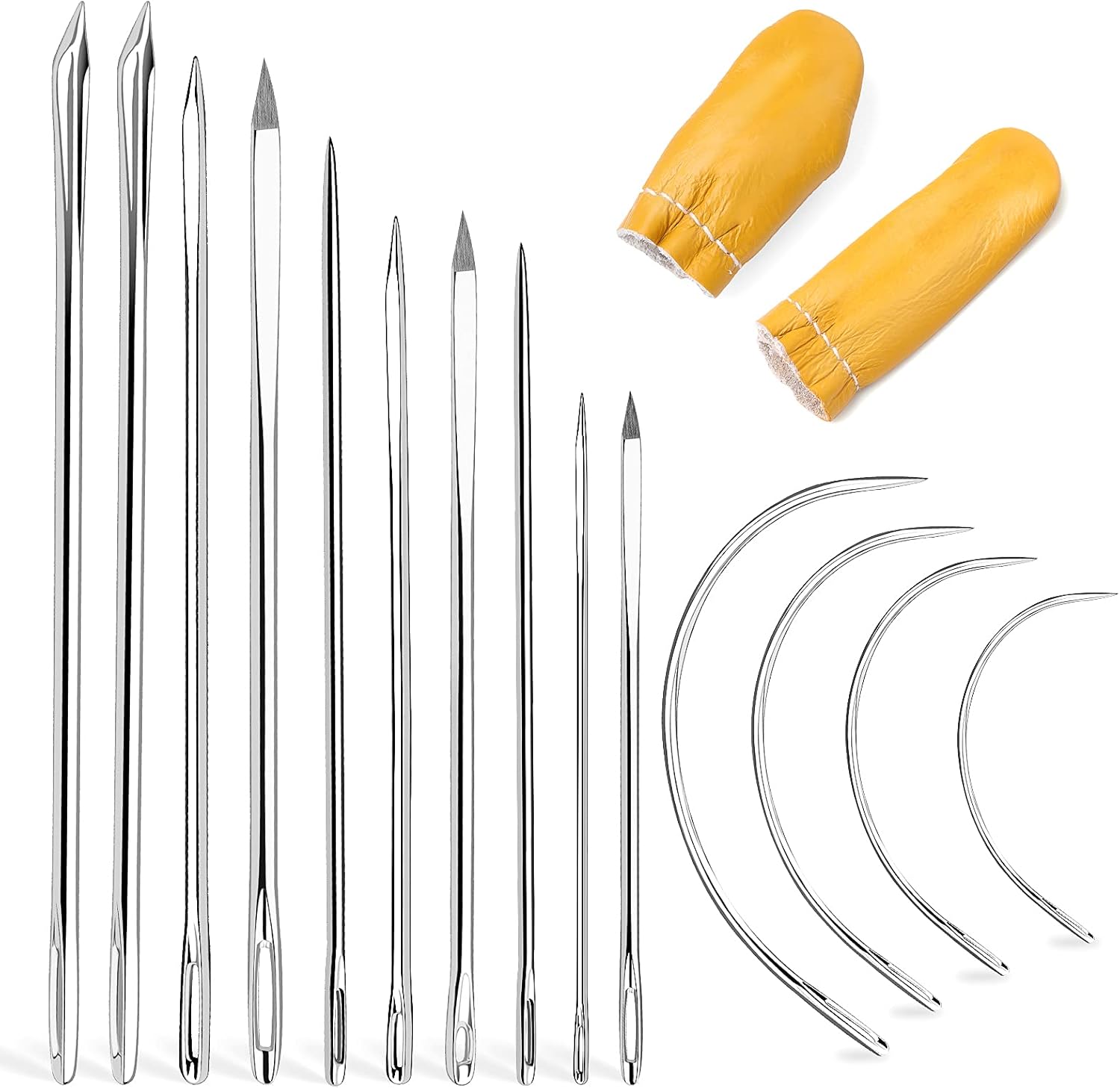 Leatherwork Needles - IMAZY 頑丈な革製手縫い針キット 大きな目先の鋭い針 家具張りキャンバス修理ツールアクセサリー用