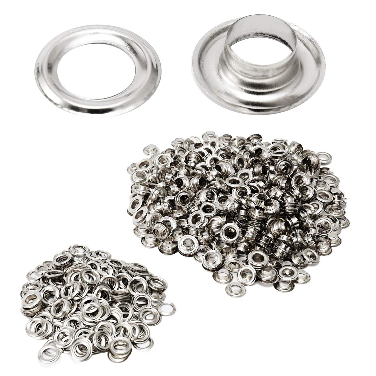 Leatherwork Eyelets - 金属製のグルーメットキット,8mm,10mm,12mm,14mm,17mm,シルバー,ゴールドレザーファブリックベルト用ウォッシャブルキット,1000個