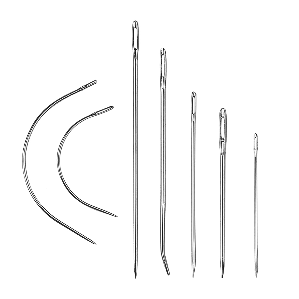 Leatherwork Needles - 頑丈な家庭用ミシン針、室内装飾用カーペット用手縫い針、革帆布修理ツール、1パックあたり7個