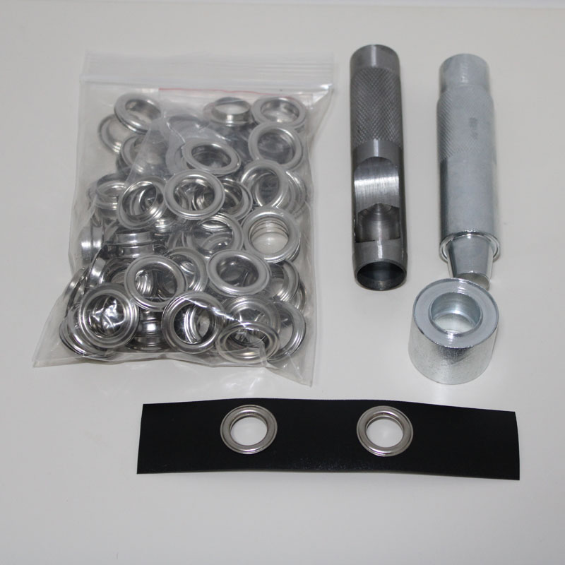 Leatherwork Eyelets - 4 ミリメートル-14 ミリメートル 100 セットシルバーアイレットとアイレットパンチダイツールセット金属ボタン DIY