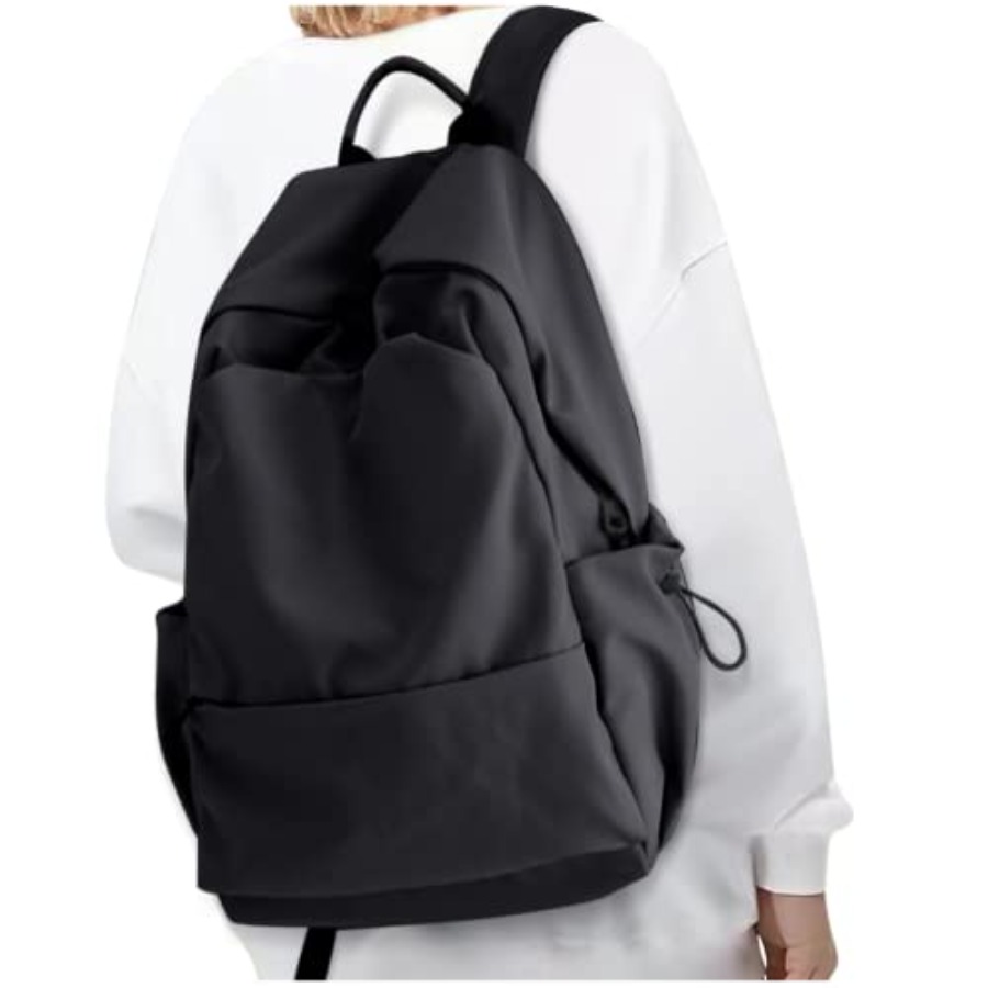 Leather Working - 女性用ブラックバックパック、大学用小型スクールバックパック、仕事用ラップトップバックパック、男性用防水ジムバックパック、軽量