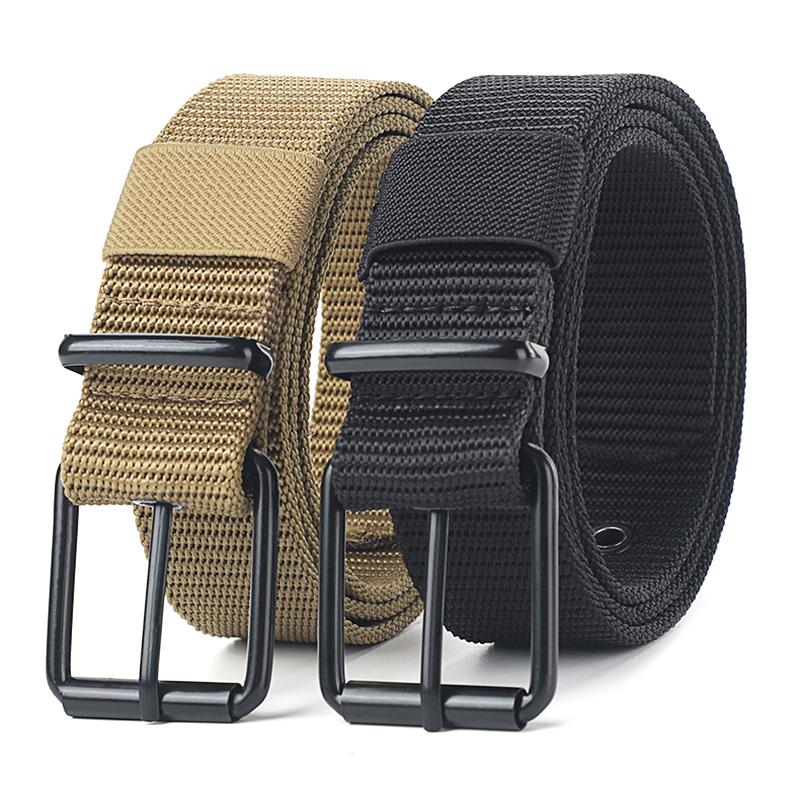 メンズベルト 穴あきキャンバス ピンバックル レザーベルト  - Leatherwork Eyelets のレビューと価格