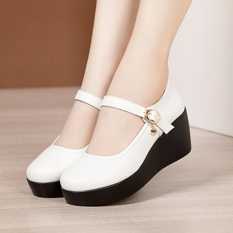 6cmヒール、小さめサイズ（32-43）、ヴィンテージ風、浅 - Leather Work Women Shoes のレビューと価格