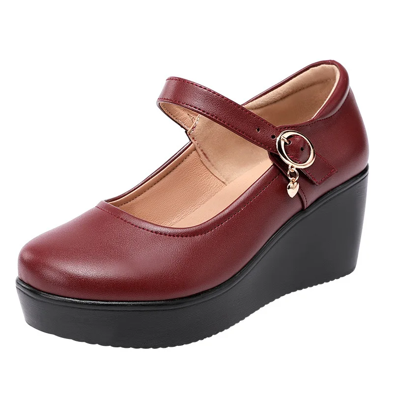 6cmヒール、小さめサイズ（32-43）、ヴィンテージ風、浅 - Leather Work Women Shoes のレビューと価格