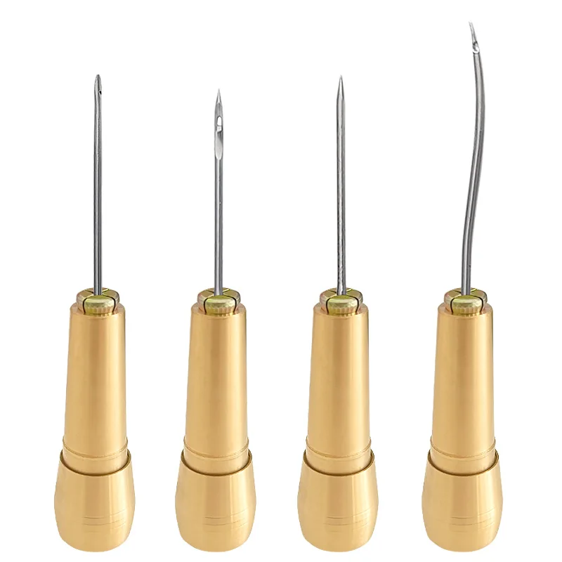 銅製の針が付いたソーイングキット,布,テント,修理ツール,ナ - Leatherwork Needles のレビューと価格