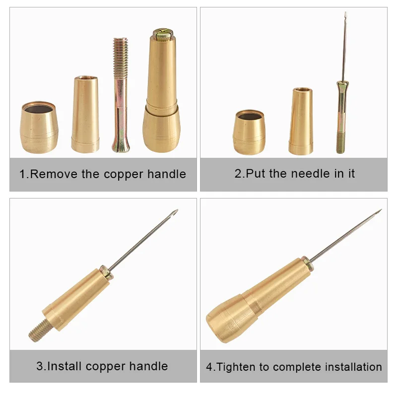 銅製の針が付いたソーイングキット,布,テント,修理ツール,ナ - Leatherwork Needles のレビューと価格