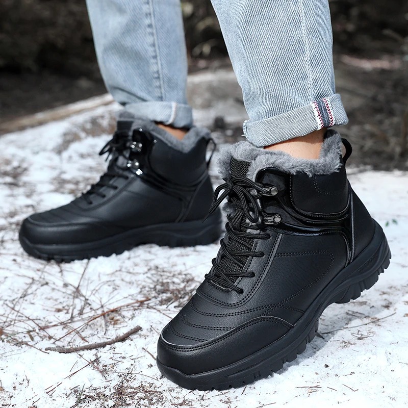 メンズシューズ新しい冬のスノーブーツ女性超暖かいアンクルブー - Leather Work Women Shoes のレビューと価格