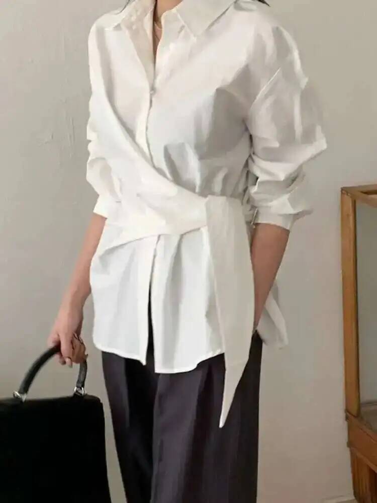 スタイル気質フレンチシャツ女性ファッション2025新作ラペル - Leatherwork In French のレビューと価格