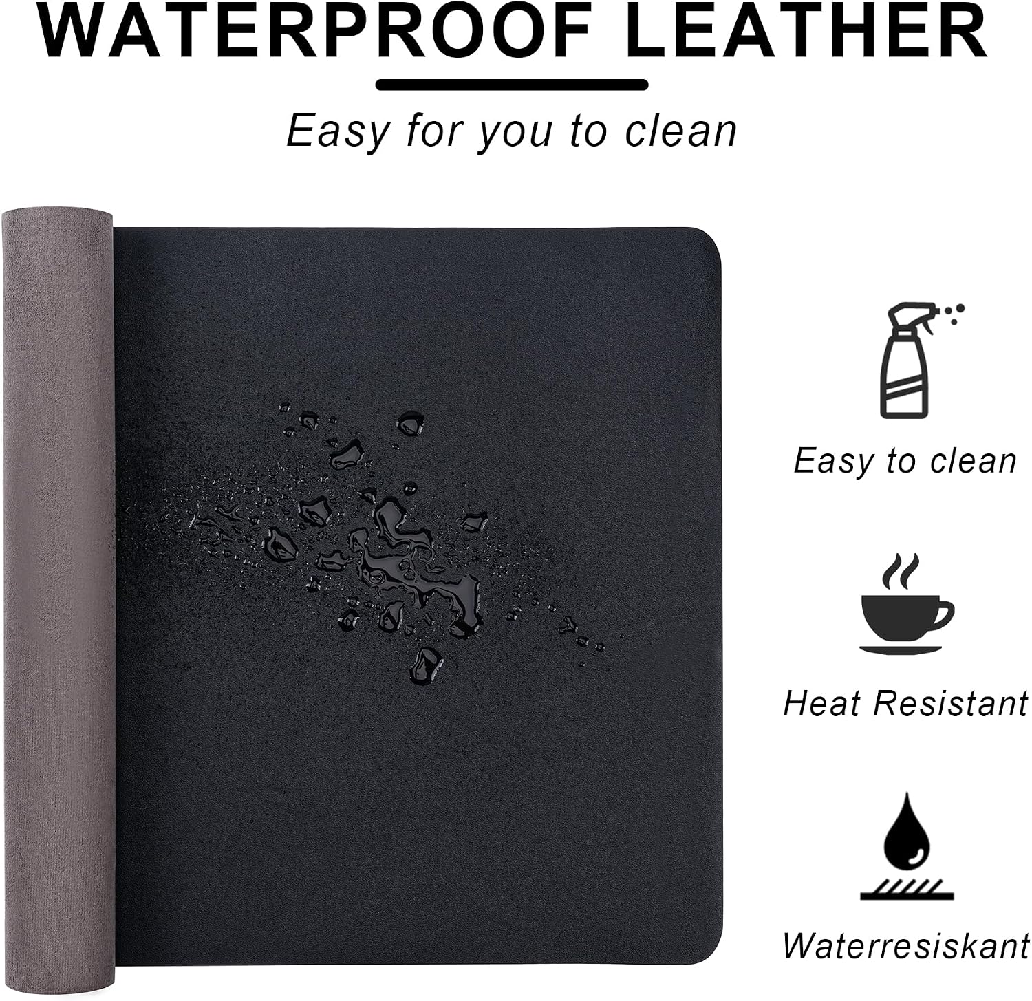 レザーデスクパッドプロテクター、滑り止めPU大型マウスパッド - Leatherwork Images のレビューと価格