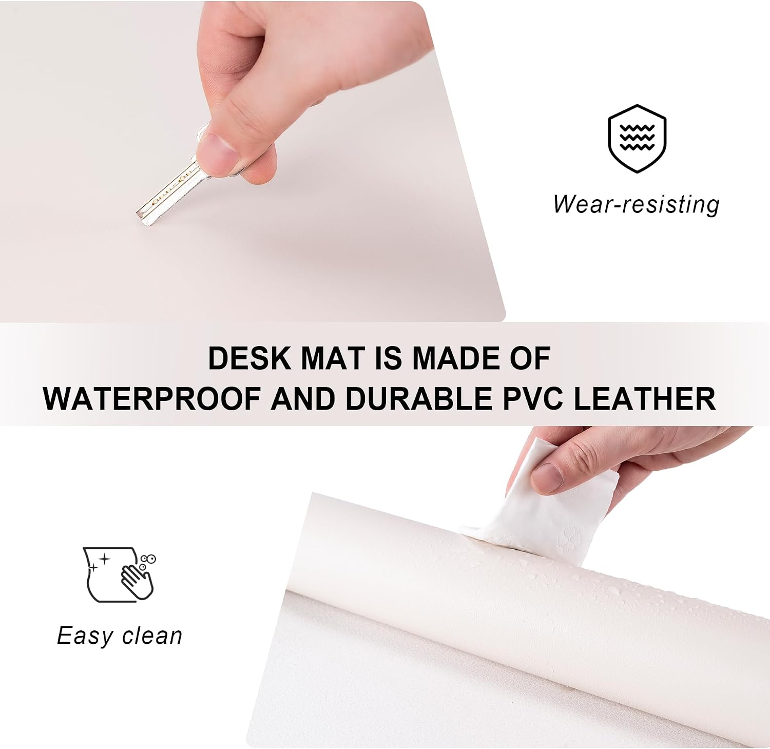 レザーデスクパッドプロテクター、滑り止めPU大型マウスパッド - Leatherwork Images のレビューと価格