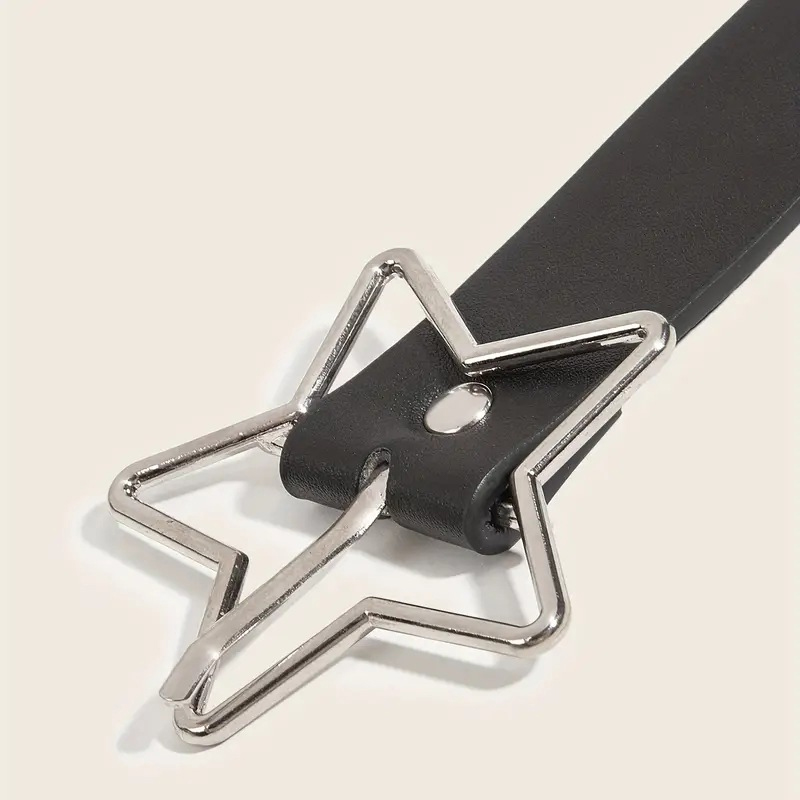 Y2Kパンクスターアイレットブラックリベットベルト ゴスPU - Leatherwork Eyelets のレビューと価格