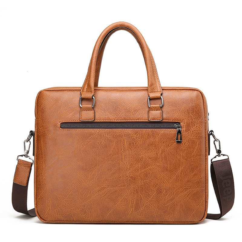 男性用PUレザービジネスブリーフケース,ショルダーバッグ,ラ - Leather Work Handbag のレビューと価格