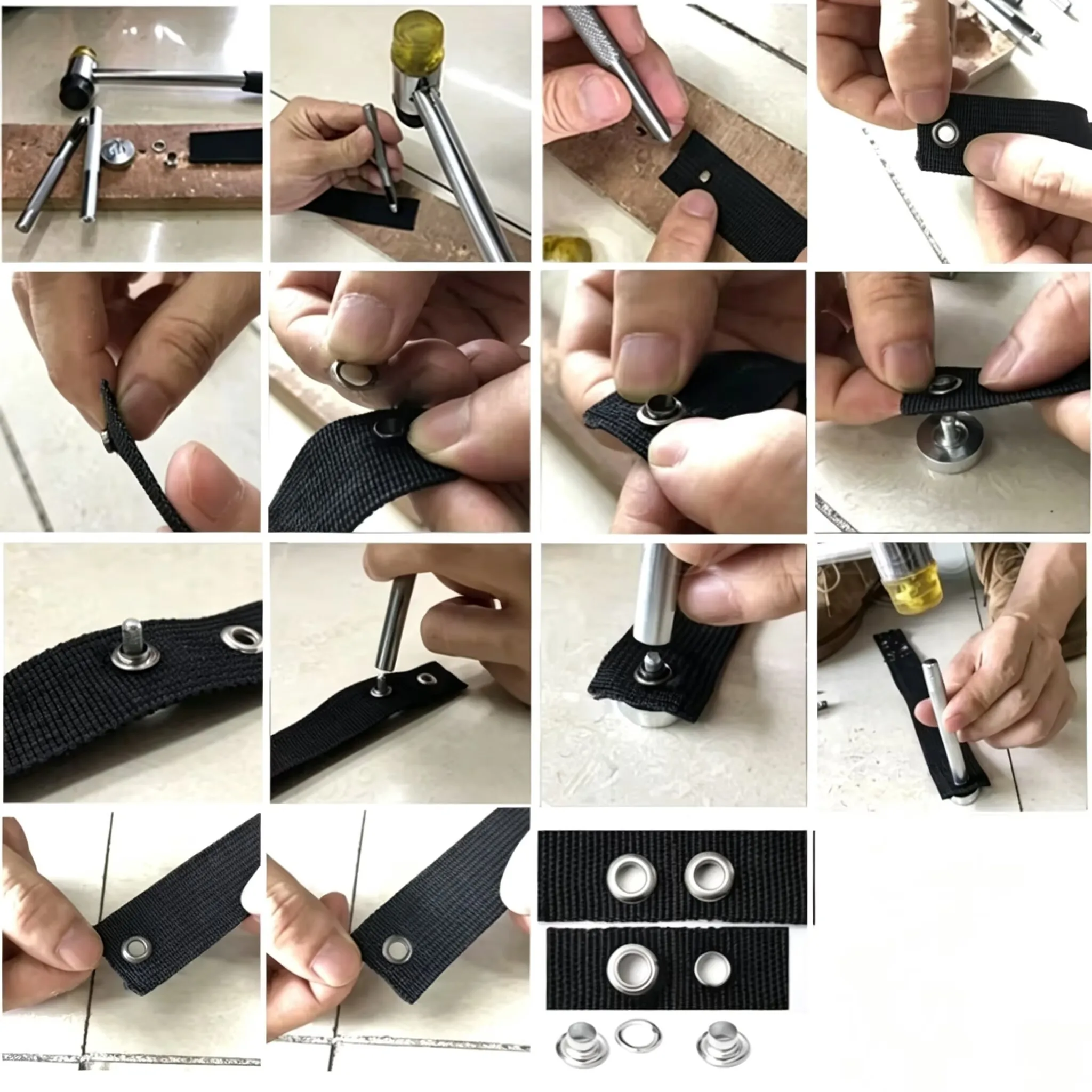 100セットメタルアイレットグロメットリングキット、衣類、靴 - Leatherwork Eyelets のレビューと価格