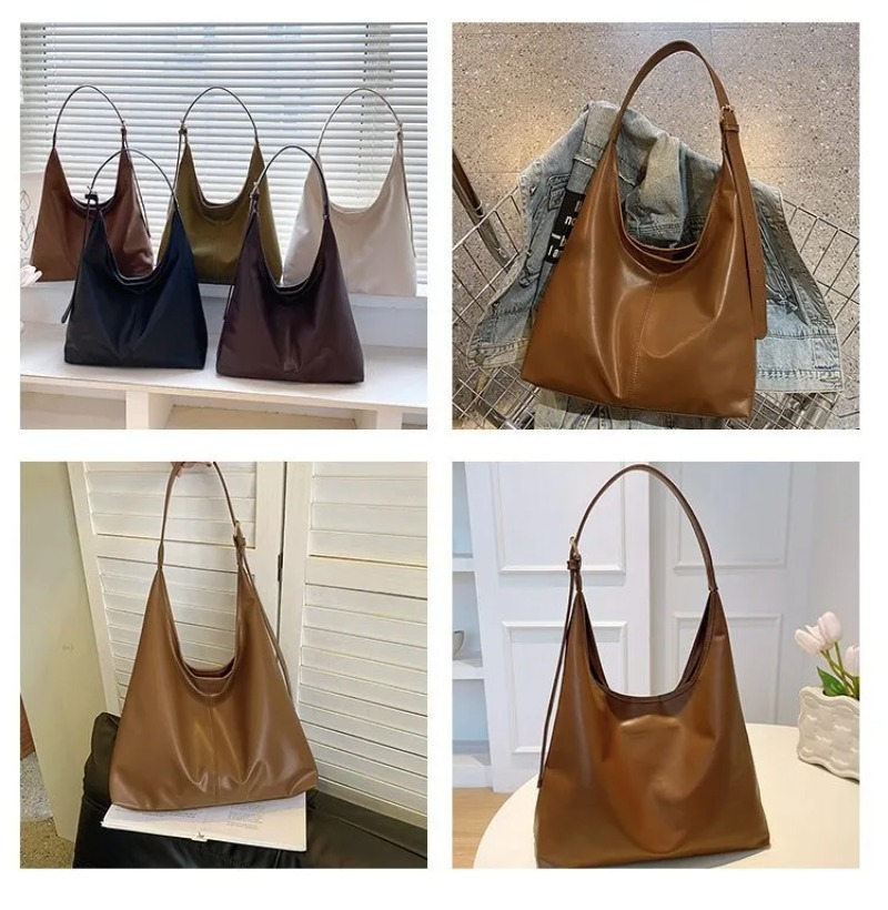 ヴィンテージホーボートートバッグ女性用ソフトPUレザー脇の下 - Leather Work Handbag のレビューと価格