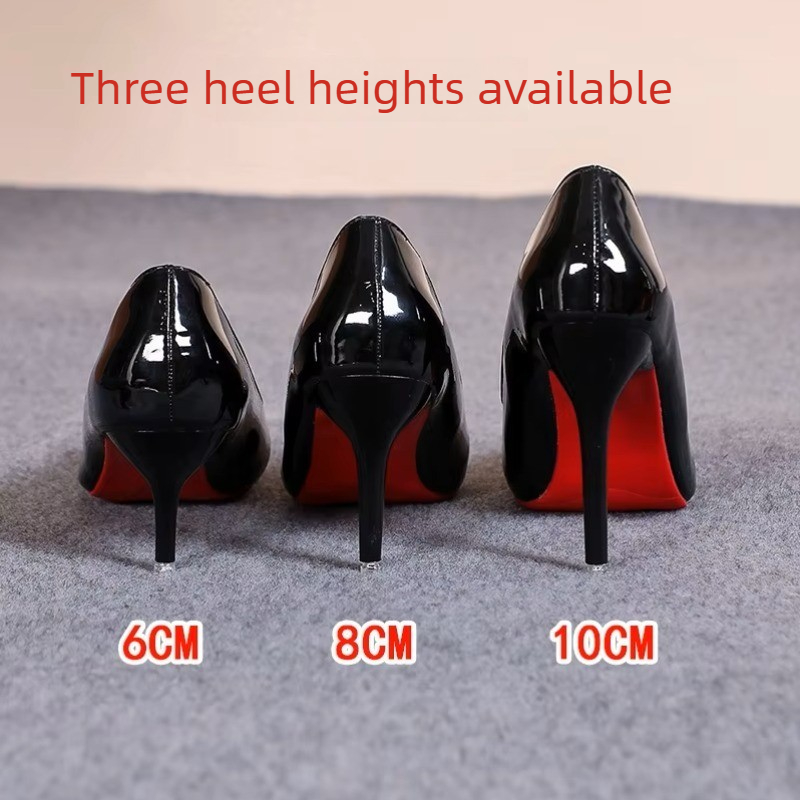 セクシーなポインテッドトゥパテントレザーハイヒール、上品な女 - Leather Work Women Shoes のレビューと価格