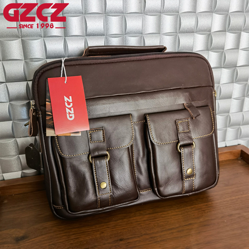 GZCZ メンズハンドバッグレジャービジネスコンピュータバッ - Leather Work Handbag のレビューと価格