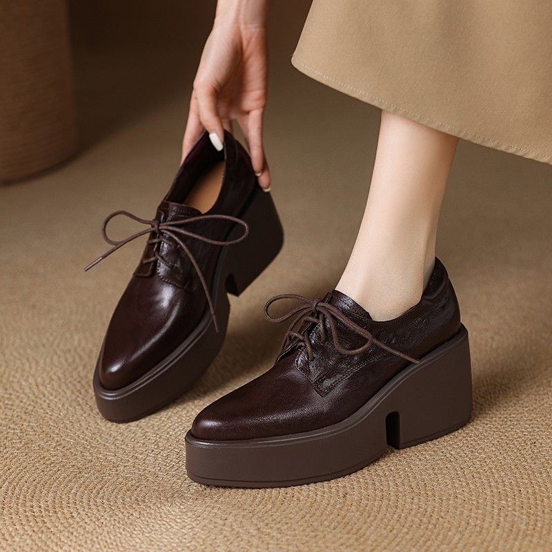 レディース フレンチソフトレザー プラットフォームローファー - Leatherwork In French のレビューと価格