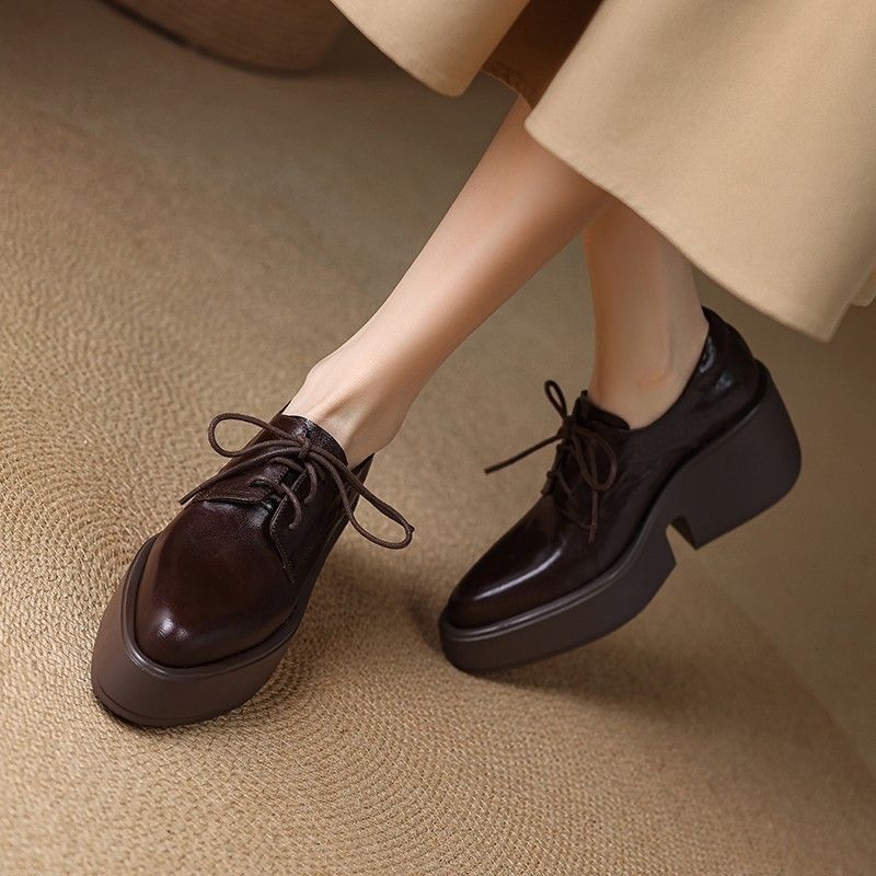 レディース フレンチソフトレザー プラットフォームローファー - Leatherwork In French のレビューと価格