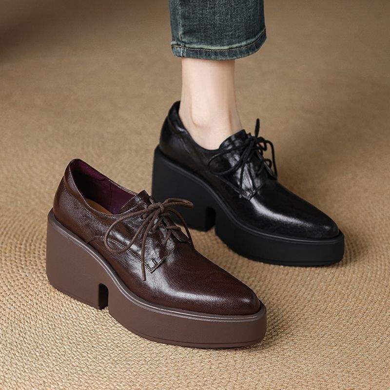 レディース フレンチソフトレザー プラットフォームローファー - Leatherwork In French のレビューと価格