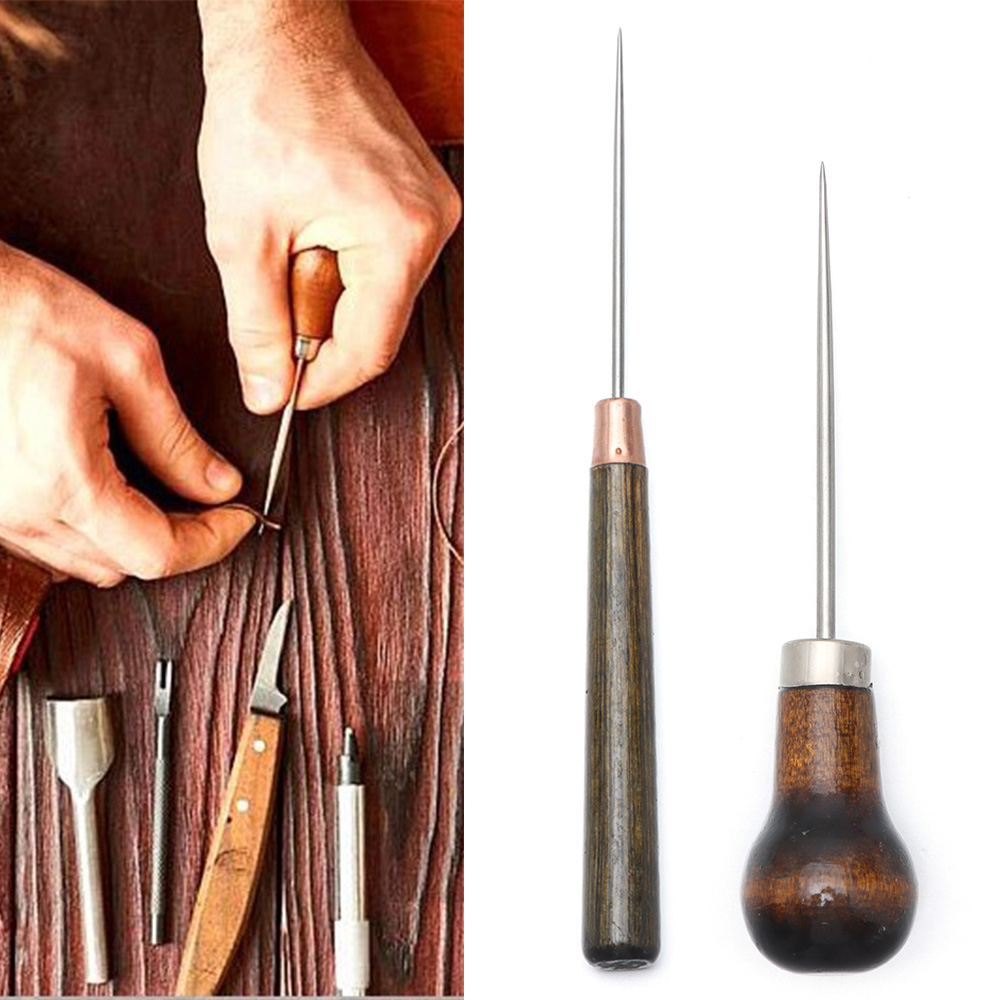 木製ハンドル付きステッチ針,1ピース,合金コーン,針,ソーイ - Leatherwork Needles のレビューと価格