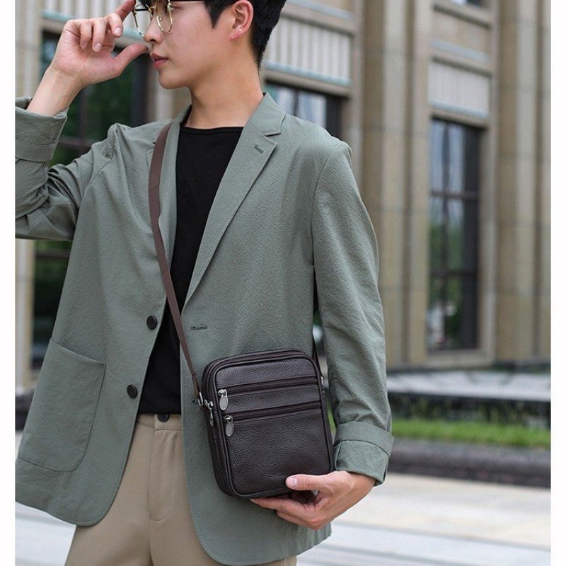メンズショルダーメッセンジャーバッグカジュアルハンドバッグ本 - Leather Work Handbag のレビューと価格