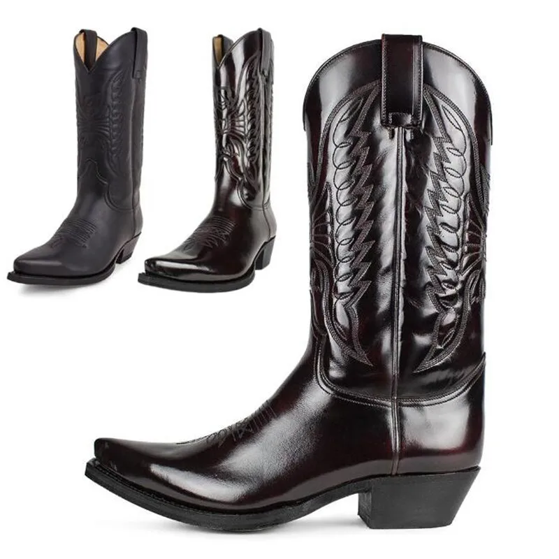 カウボーイ男性女性カントリーヴィンテージ騎士ウエスタンオート - Leather Work Women Shoes のレビューと価格