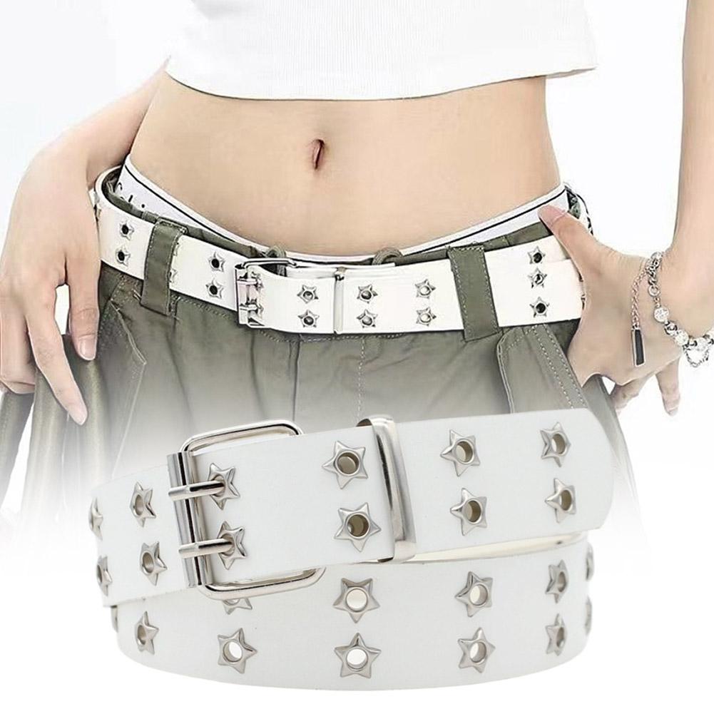 Y2Kパンクリベットレザーベルト、ダブルロウスターメタルアイ - Leatherwork Eyelets のレビューと価格