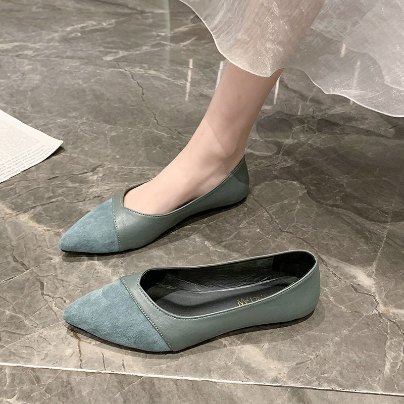 レディース向けフラットブラックレザーシューズ 秋向け万能ロー - Leather Work Women Shoes のレビューと価格