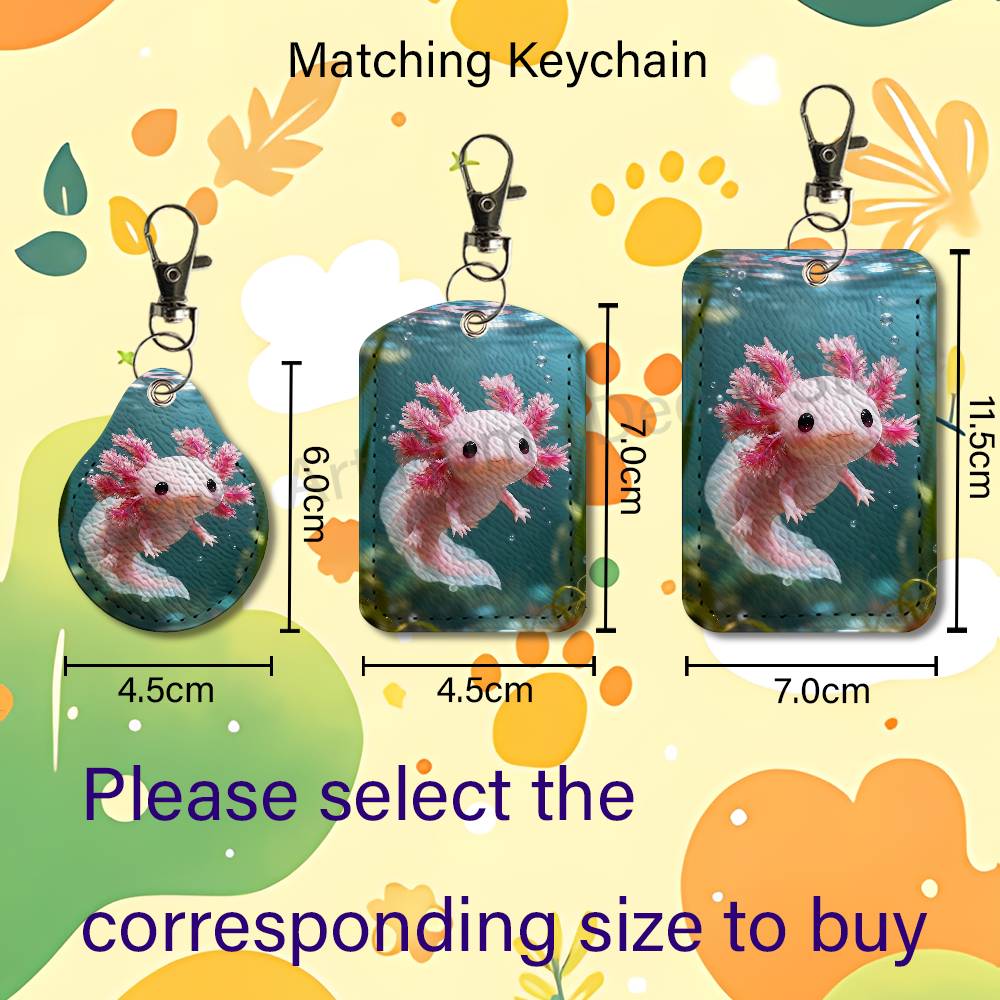 かわいいピンクの A-Axolotl 漫画ホルダーキーホルダ - Leather Working のレビューと価格
