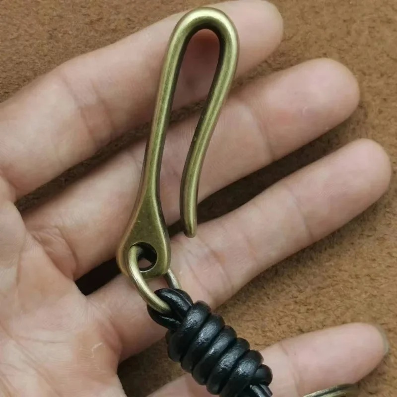 男性用の本革キーリング,ブロンズu字型メタルキーホルダー,車 - Leatherwork Ruler のレビューと価格