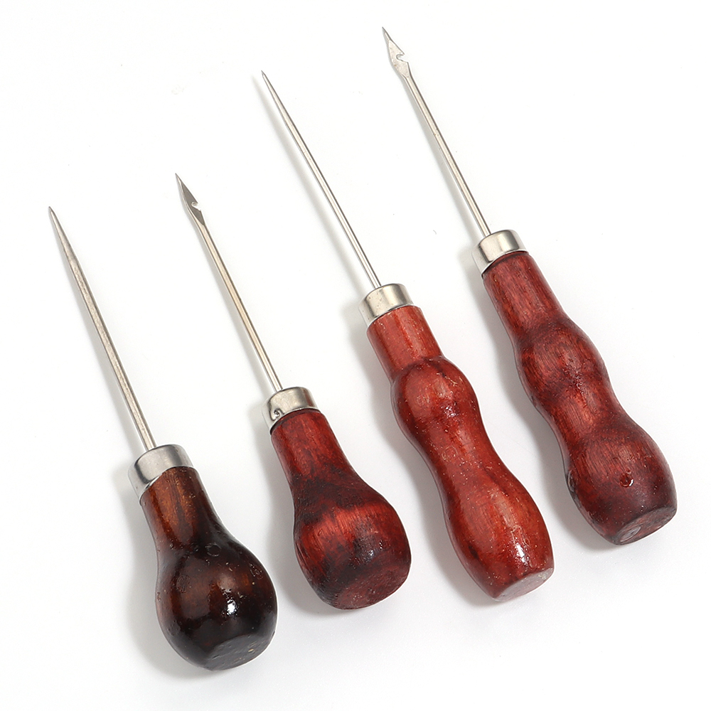 木製ハンドル付き千枚通し DIY レザーテント縫製千枚通し  - Leatherwork Needles のレビューと価格