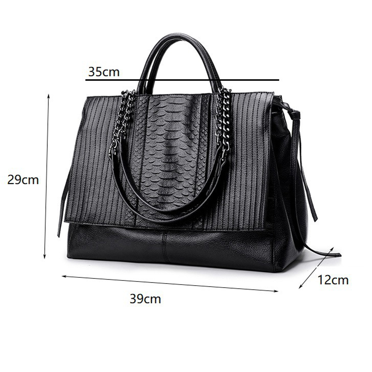 ジッパー付きエレガントなトートバッグ、女性用トレンディなハン - Leather Work Handbag のレビューと価格