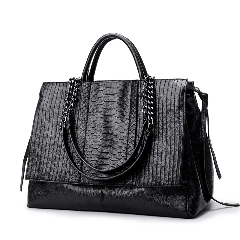 ジッパー付きエレガントなトートバッグ、女性用トレンディなハン - Leather Work Handbag のレビューと価格