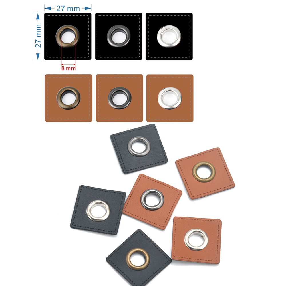 30 ピース/ロット 27/37 ミリメートル正方形ブラック - Leatherwork Eyelets のレビューと価格