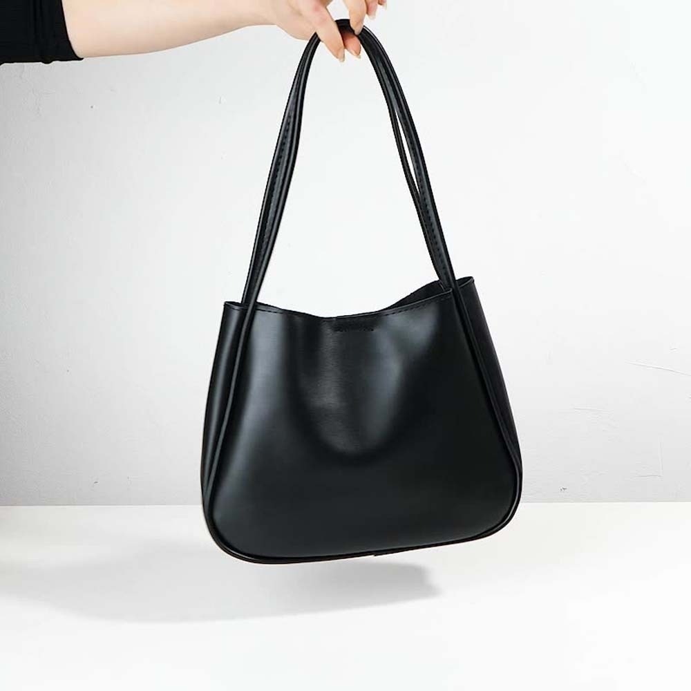 エレガントなソフトPUトートバッグ、撥水加工、マグネットボタ - Leatherwork In French のレビューと価格