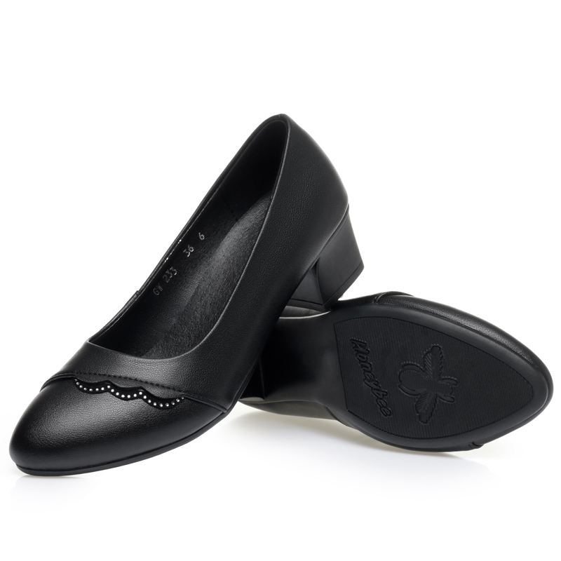 AIYUQI レディース本革パンプス エレガントなブロックヒ - Leather Work Women Shoes のレビューと価格
