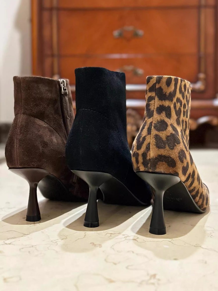 ファッショナブルな女性用スクエアトゥ細ヒールハイカットモダン - Leather Work Women Shoes のレビューと価格