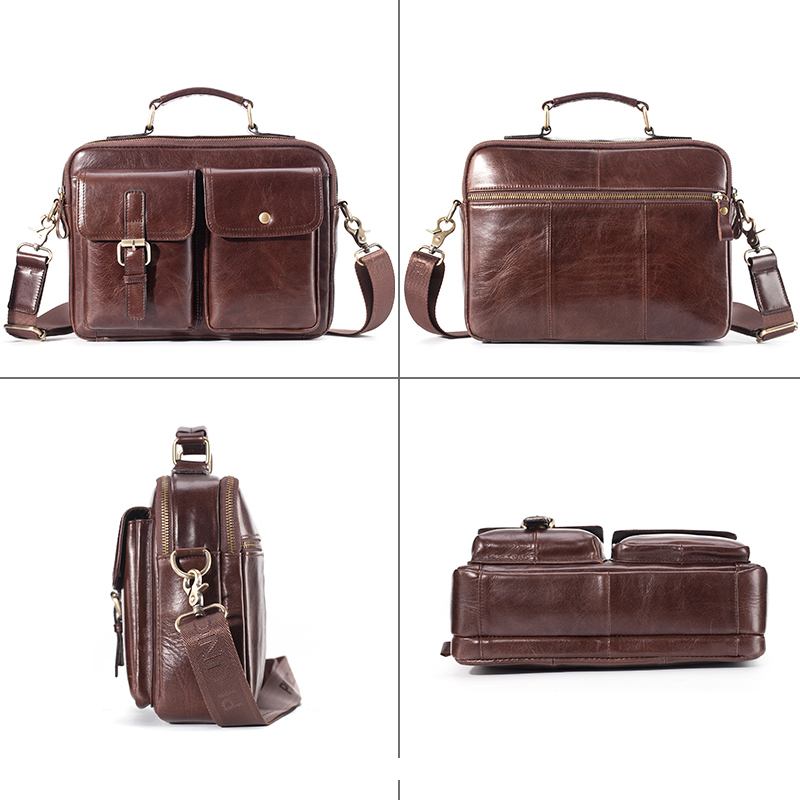 ブランドの新しい牛革メッセンジャーバッグ男性本革ハンドバッグ - Leather Work Handbag のレビューと価格