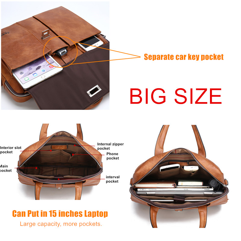 Jeep Buluo メンズ レザー ブリーフケース 14  - Leather Work Handbag のレビューと価格