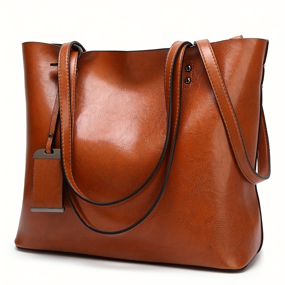女性のためのクラシックなレトロな革のハンドバッグ,ファッショ - Leather Work Handbag のレビューと価格