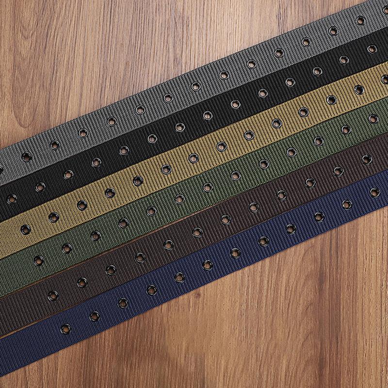 メンズベルト 多孔質キャンバス ピンバックル レザーベルト  - Leatherwork Eyelets のレビューと価格