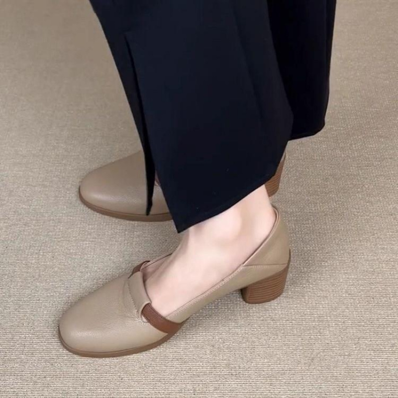 女性のレトロなフレンチスタイルのローファーシューズソフトレザ - Leatherwork In French のレビューと価格