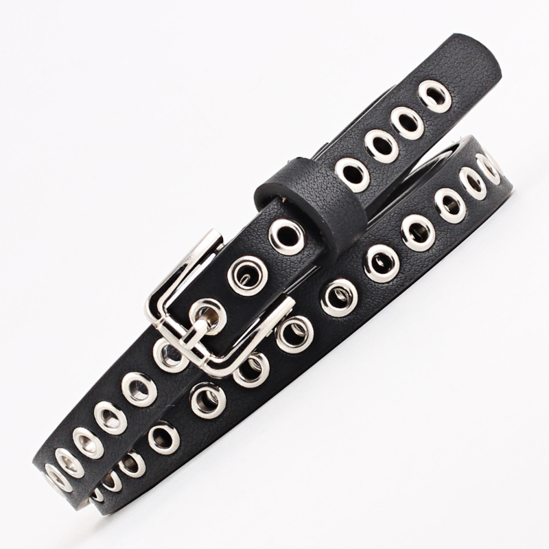1.4cm幅 レディース ズボンベルト パンク クール メタ - Leatherwork Eyelets のレビューと価格