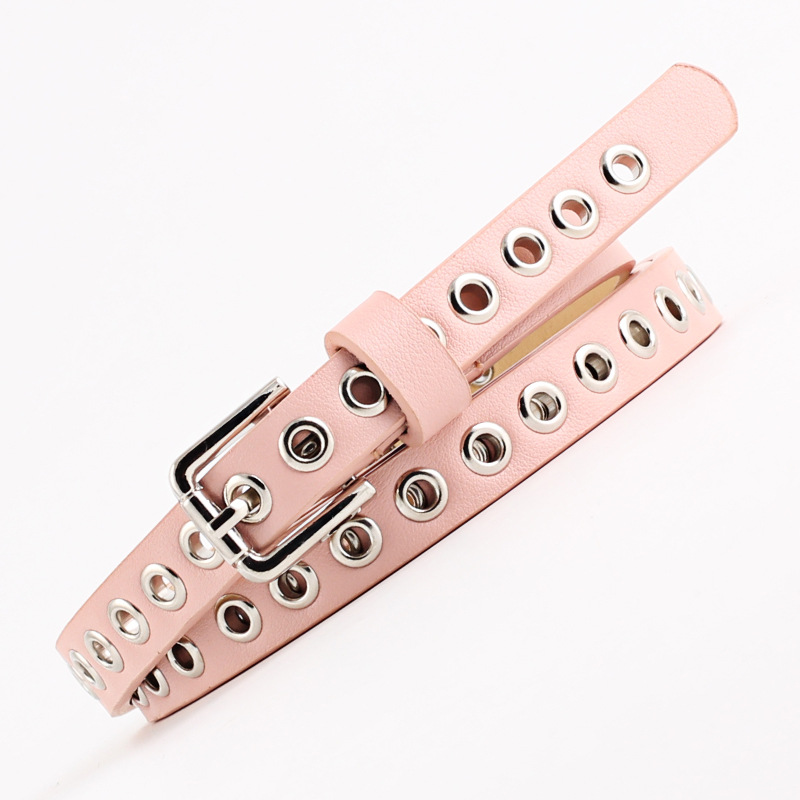 1.4cm幅 レディース ズボンベルト パンク クール メタ - Leatherwork Eyelets のレビューと価格